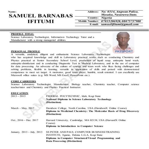 Curriculum Vitae (CV) Template for beginners