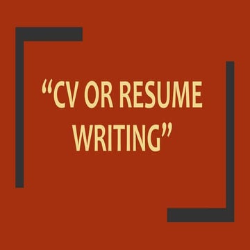 Cv and resume writing