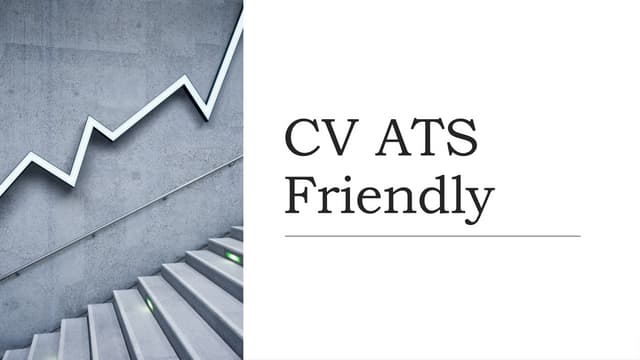 how to create CV ATS Friendly in job seeker