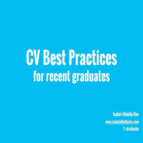 CV Best Practices for Grads
