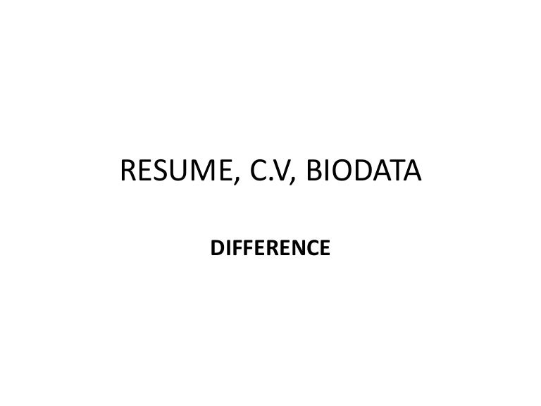biodata and resume difference