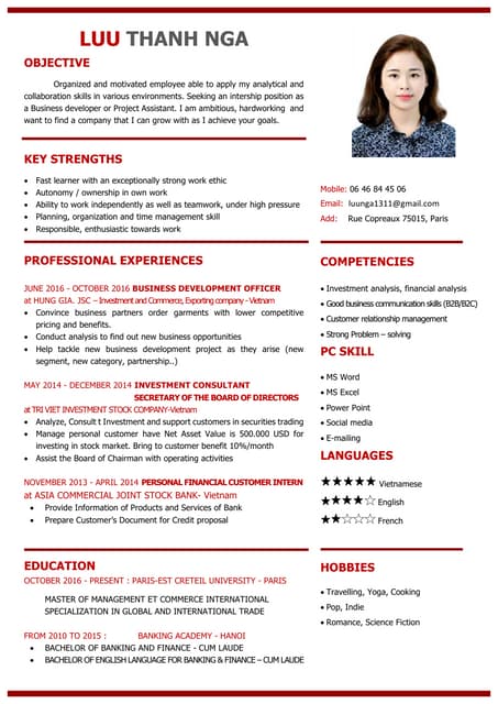 cv business development