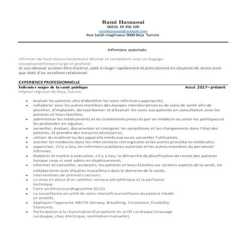 Cv rami canadien | DOCX