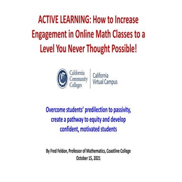 ACTIVE LEARNING: How to Increase Engagement in Online Math Classes to a Level...