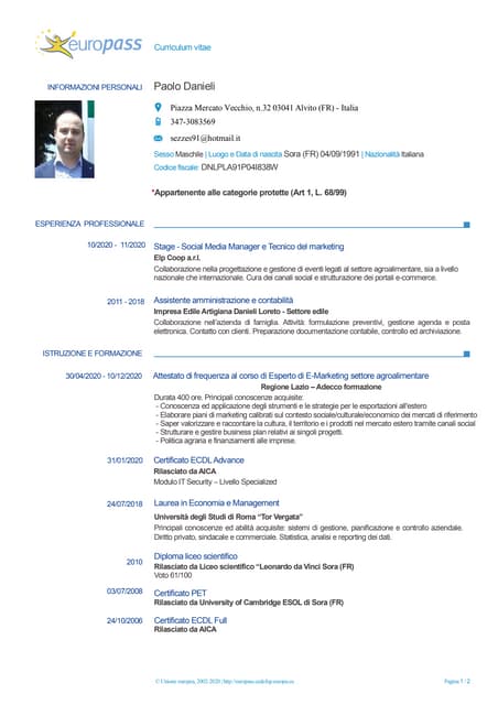 Curriculum vitae simone lucarini | PDF