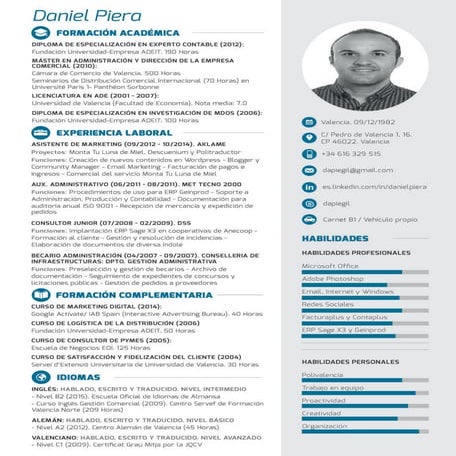 CV Daniel Piera | PDF
