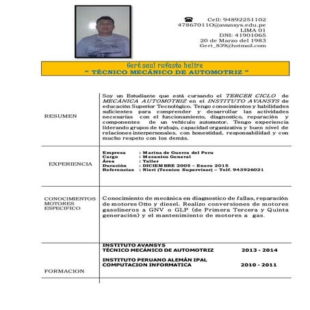 Cv de ore angulo magdaleno