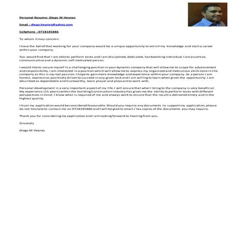 Cv diego heynes 2015