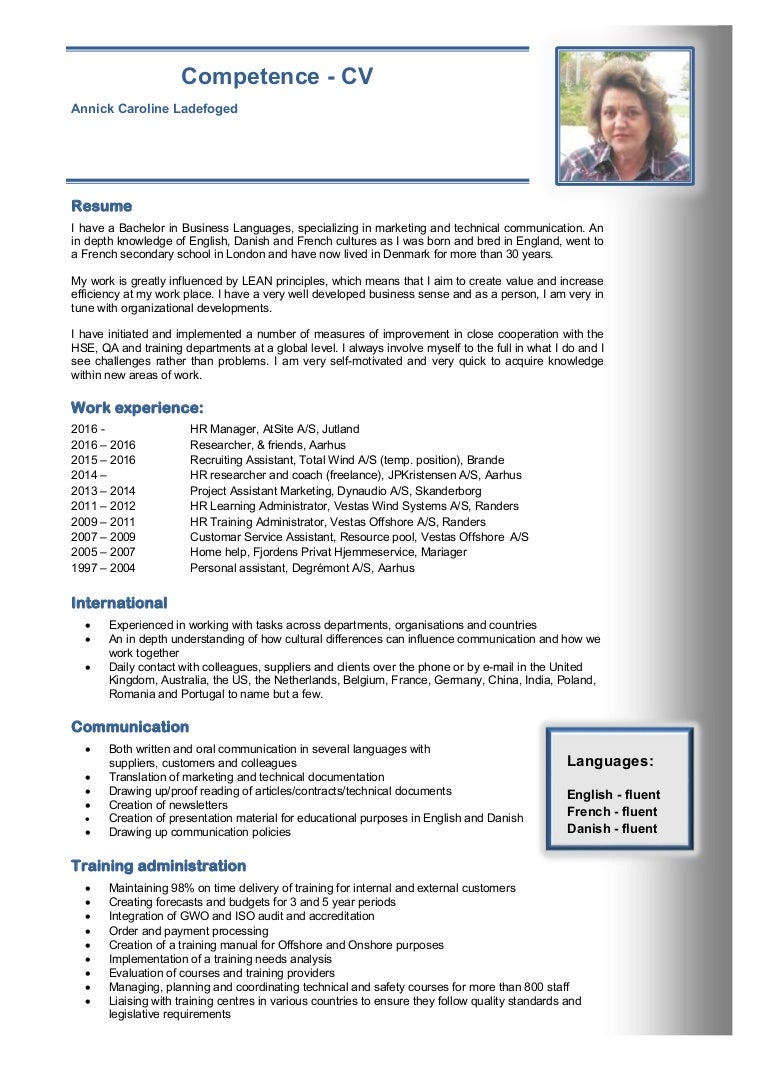 danish cv dansk cv template