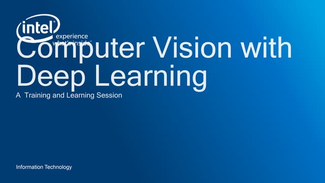 Deep Learning Training at Intel
