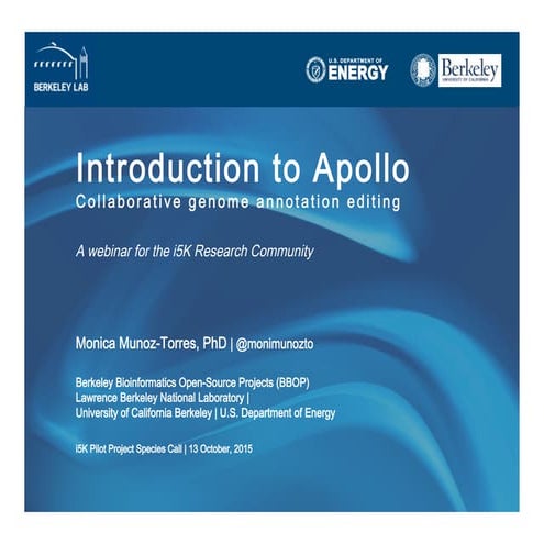 Introduction to Apollo: A webinar for the i5K Research Community
