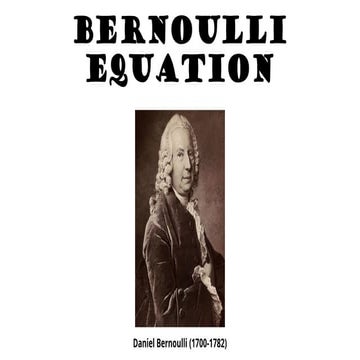 Discussion slide on Bernoulli's Equation and Quantinuity equation