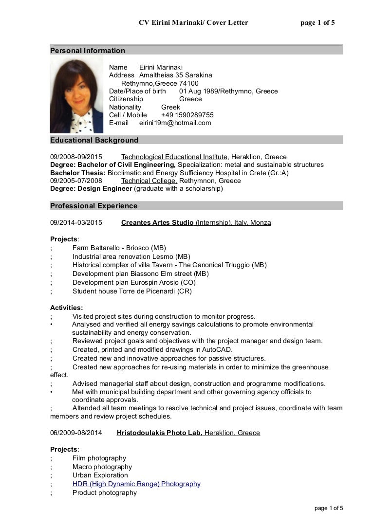 Curriculum vitae dissertation research