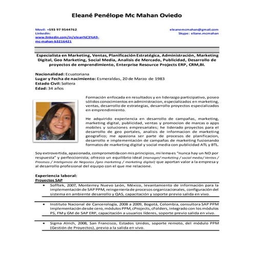 Cv Eleane Mc Mahan | DOCX