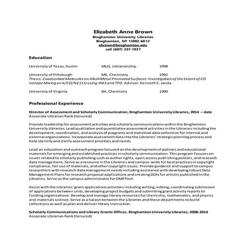 Cv elizabeth brown 9 27 2017