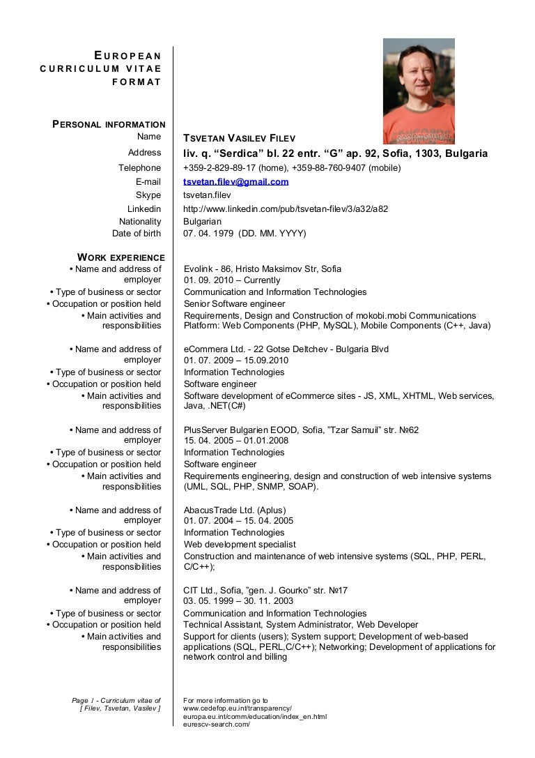 current general cv cv template europeo