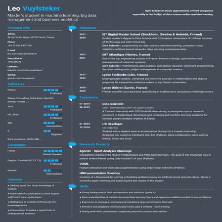 Léo Vuylsteker - CV (English)