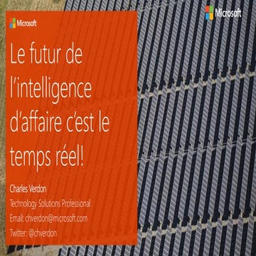 Charles Verdon - Samedi SQL - Futur de l'intelligence d'affaire 