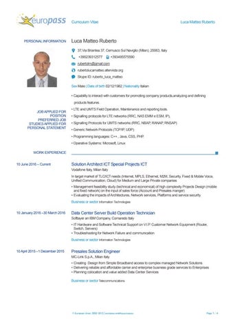 CV Europass Yoga 500 RYT Luca Matteo Ruberto | PDF