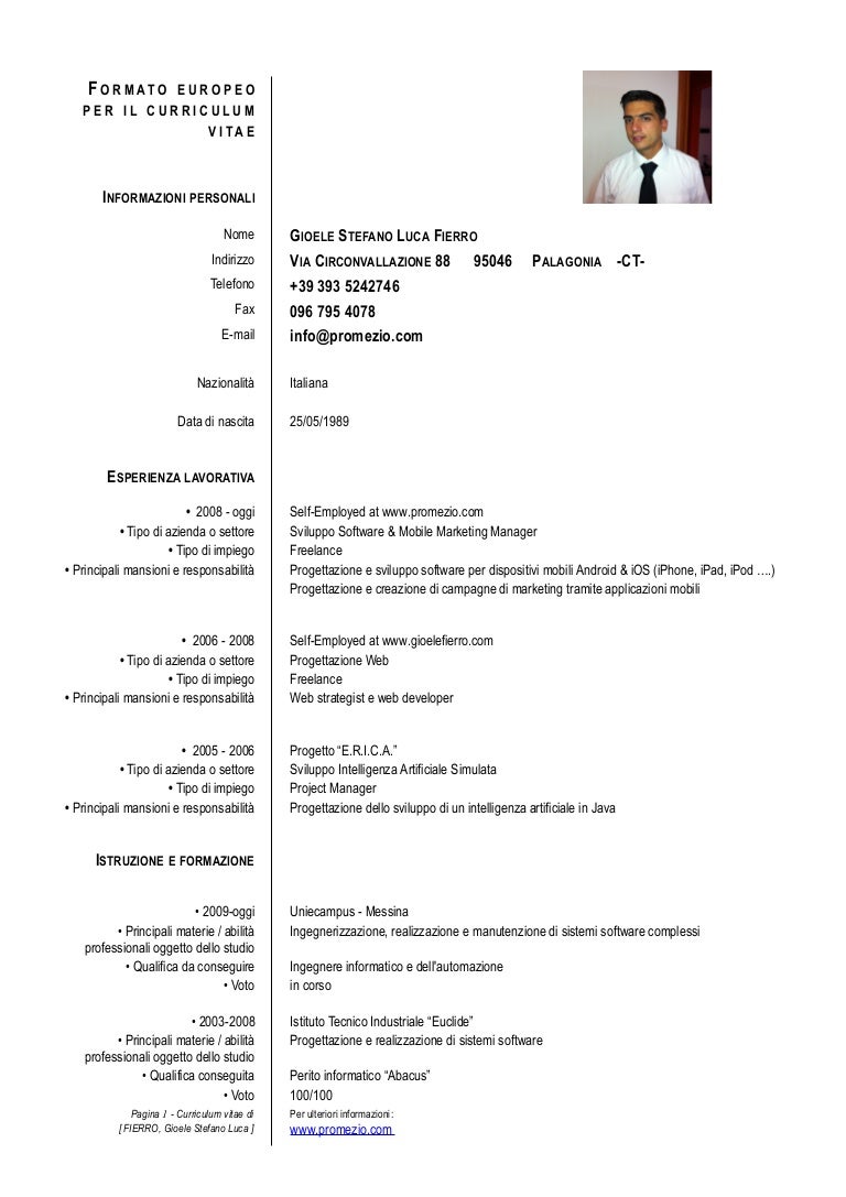 Foglio curriculum vitae 05 image