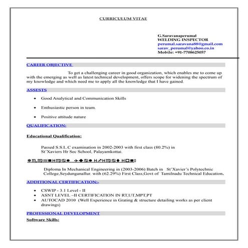 Cv for welding inspector ud 08.05.14