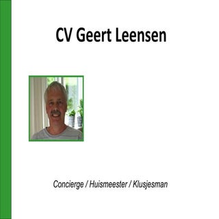 Cv geert/uw klusjesman!