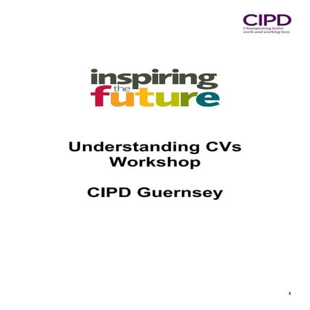 CV handout 2015  - CIPD Guernsey
