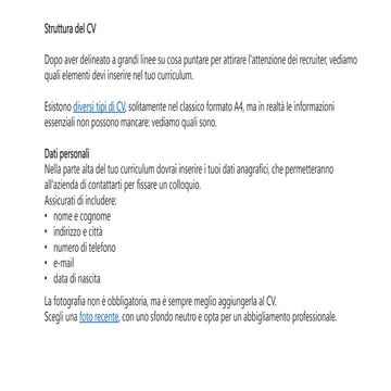 EDITING CURRICULUM VITAE TIPOLOGIE CONTRATTUALI