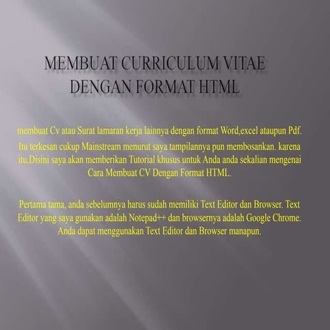 Membuat CV dengan HTML | PPT