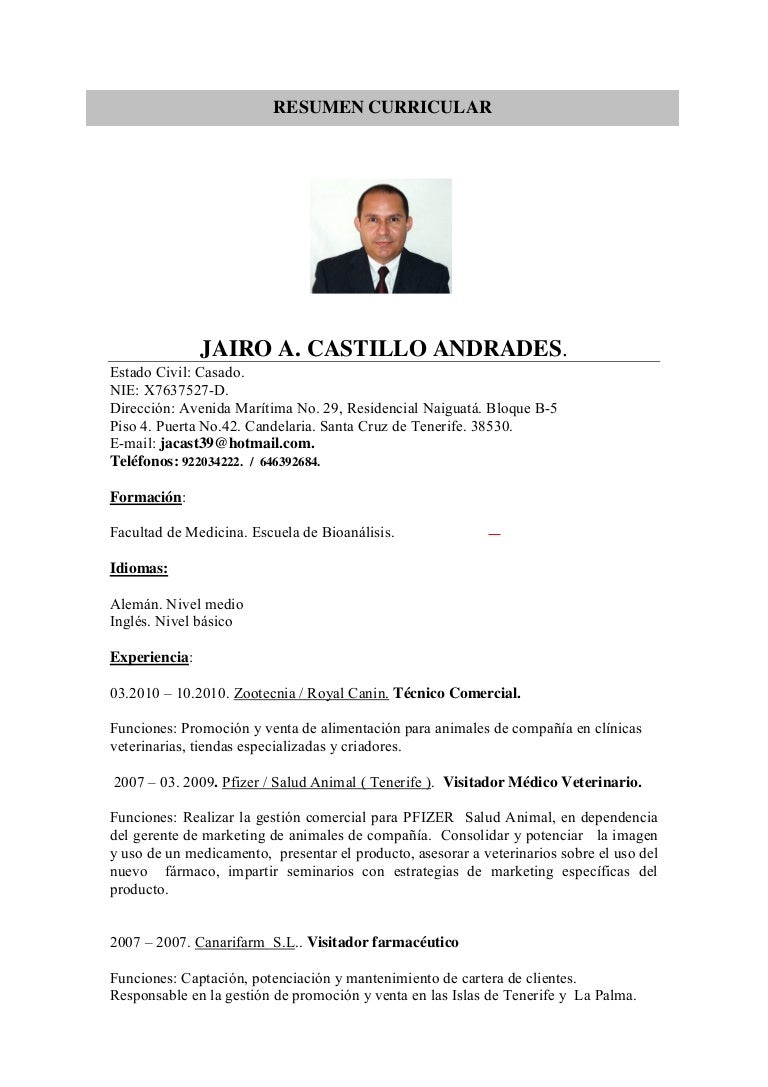 Curriculum Vitae De Medico Veterinario Zootecnista Atlanta