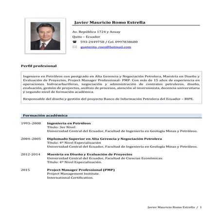 Cv javier romo dic 2015