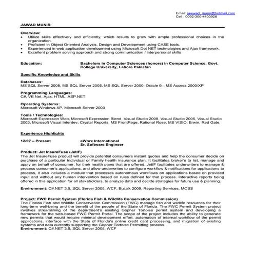 Cv   Jawad Munir