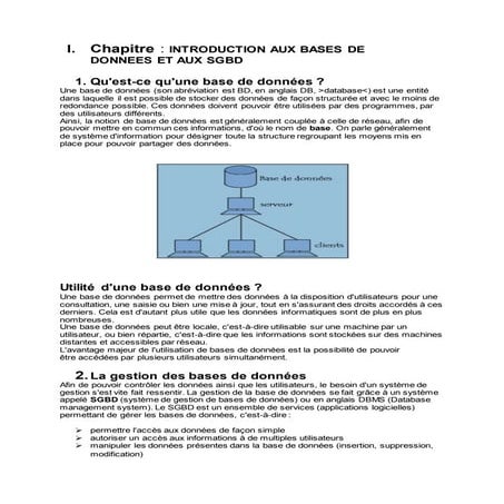 Cours complet Base de donne Bac | PDF