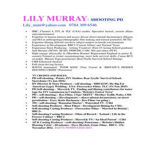 CV Lily Murray- 2015