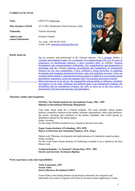 Cv Luca Cioletti