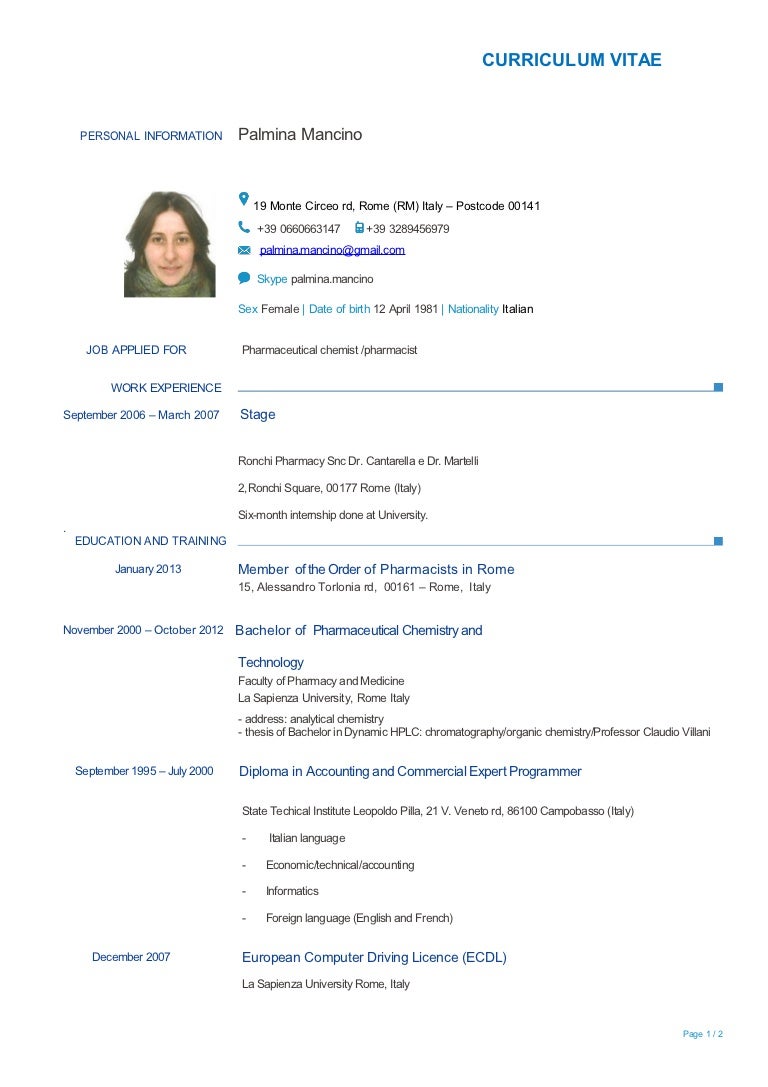 cv mancino english cv english