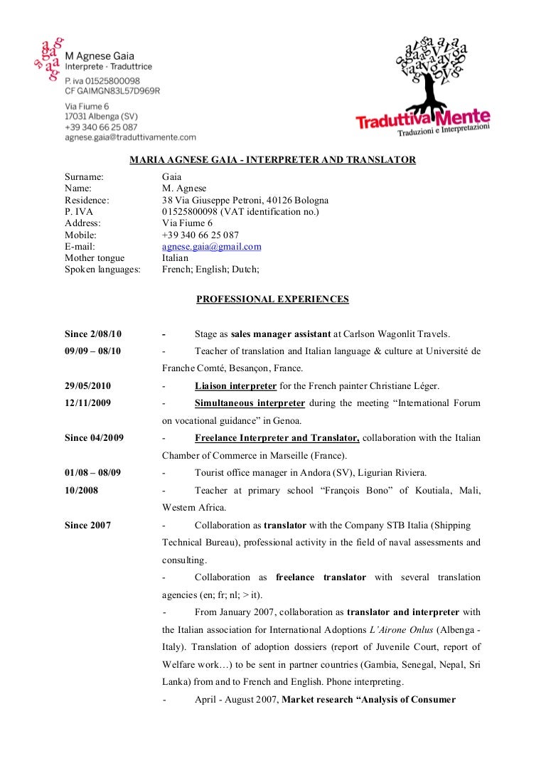 translator resumes