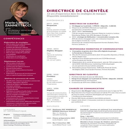 CV Marie Laetitia Zannettacci