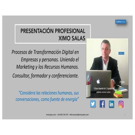 Propuestas profesionales de Ximo Salas 2019 RRHH y Marketing