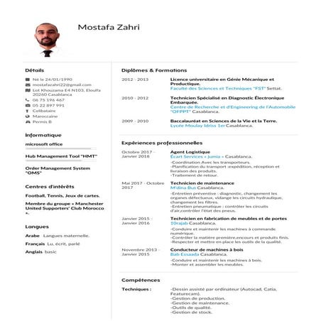 Cv mostafa zahri 2018 | PDF