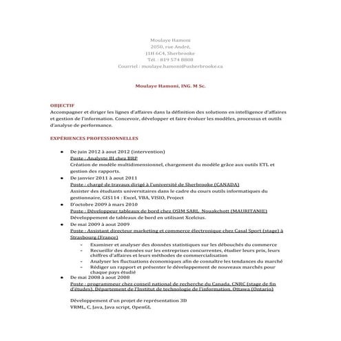 Cv moulaye hamoni