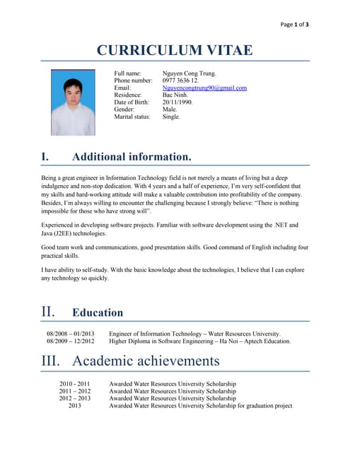 Cv nguyen cong trung