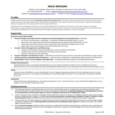 Latest CV/resume - Nick Broom