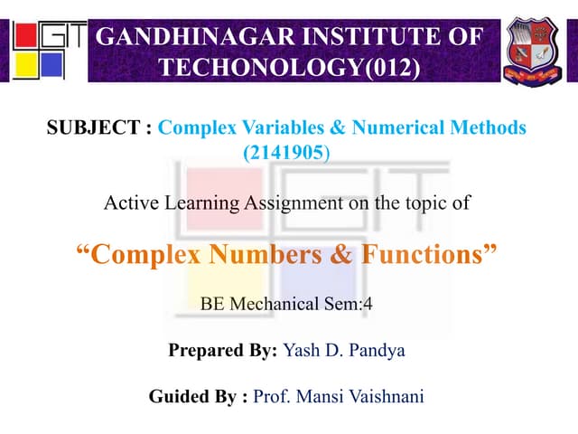 Complex Numbers & Functions | PPTX | Physics | Science