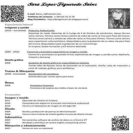 Curriculum de Sara Lopez-Figueredo