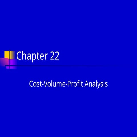 Cost volume profit analysis for Financial analysis