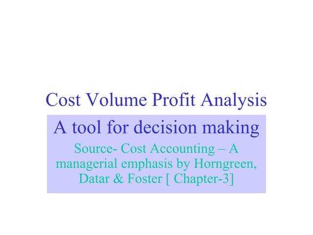  Cvp analysis