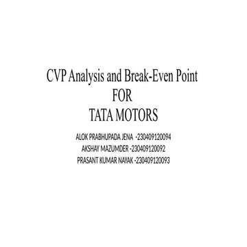 CVP Analysis and Break-Even Point.pptx cu | PPTX