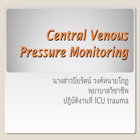 Cvp central venous pressure monitoring