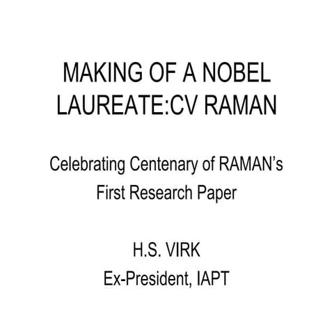 Cv raman | PPT